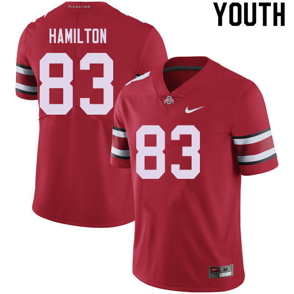 Ohio State Buckeyes Cormontae Hamilton Youth #83 Red Authentic Stitched College Football Jersey